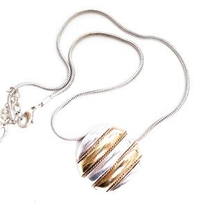 Trifari Designer Two Toned Pendant‎ Necklace